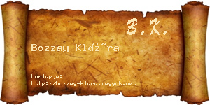 Bozzay Klára névjegykártya