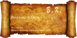 Bozzay Klára névjegykártya