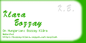 klara bozzay business card